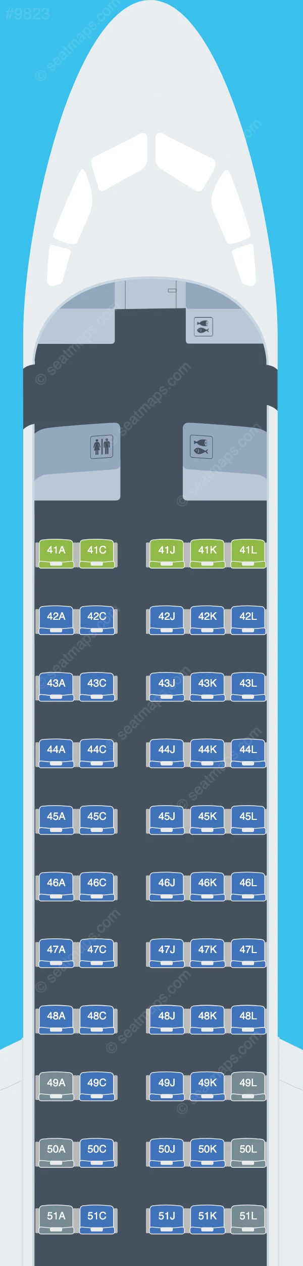 Jiangxi Air COMAC C909 seatmap preview