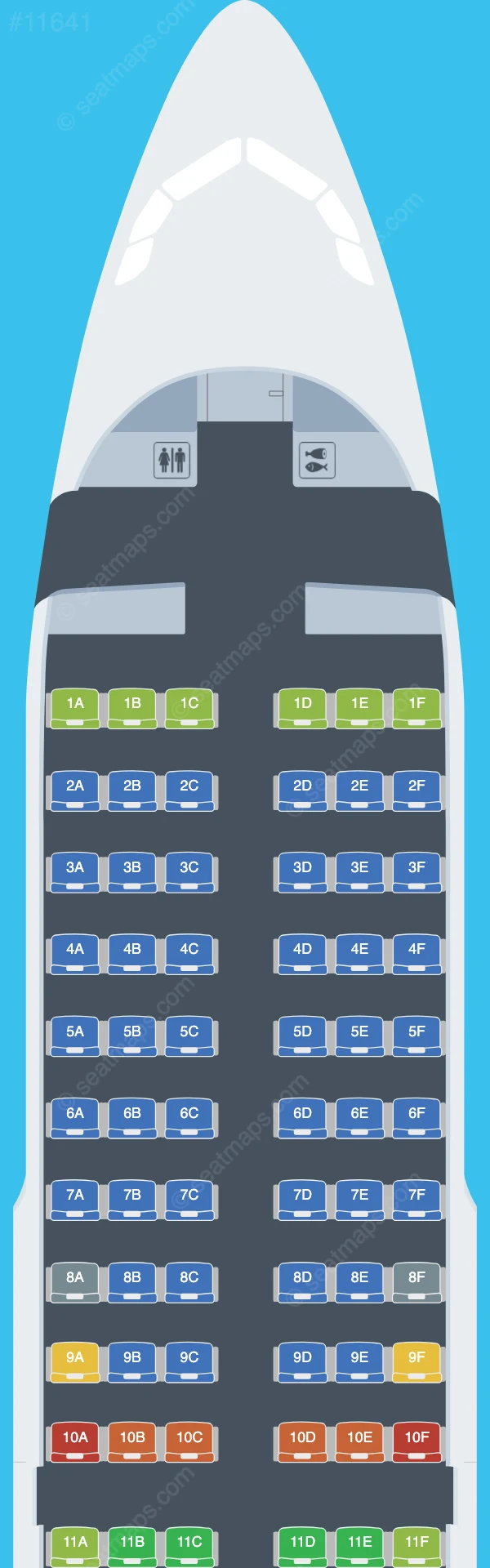 HiSky Europe Airbus A319-100 seatmap preview