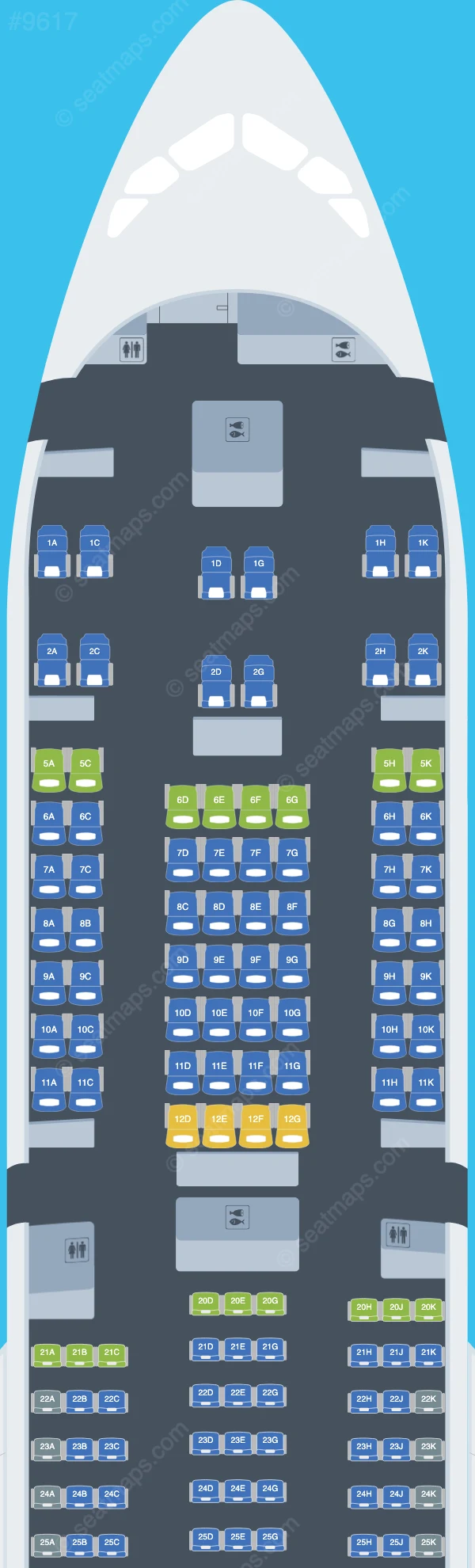 Japan Airlines - JAL Airbus A350-900 V.2 seatmap preview