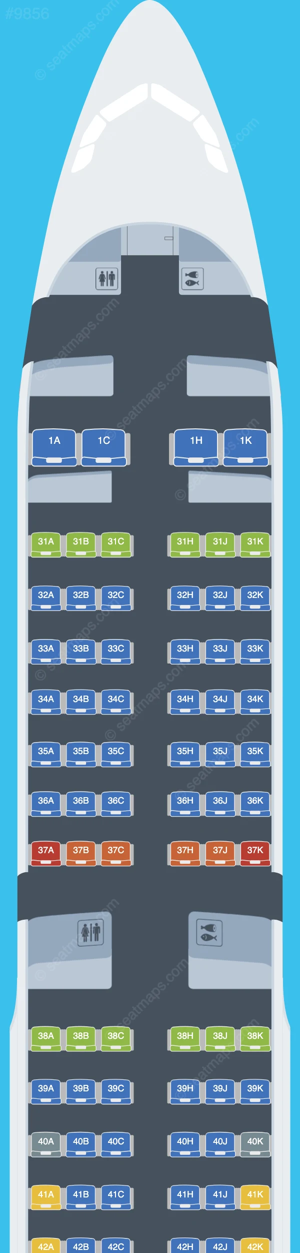 China Southern Airbus A321-200 V.3 seatmap preview