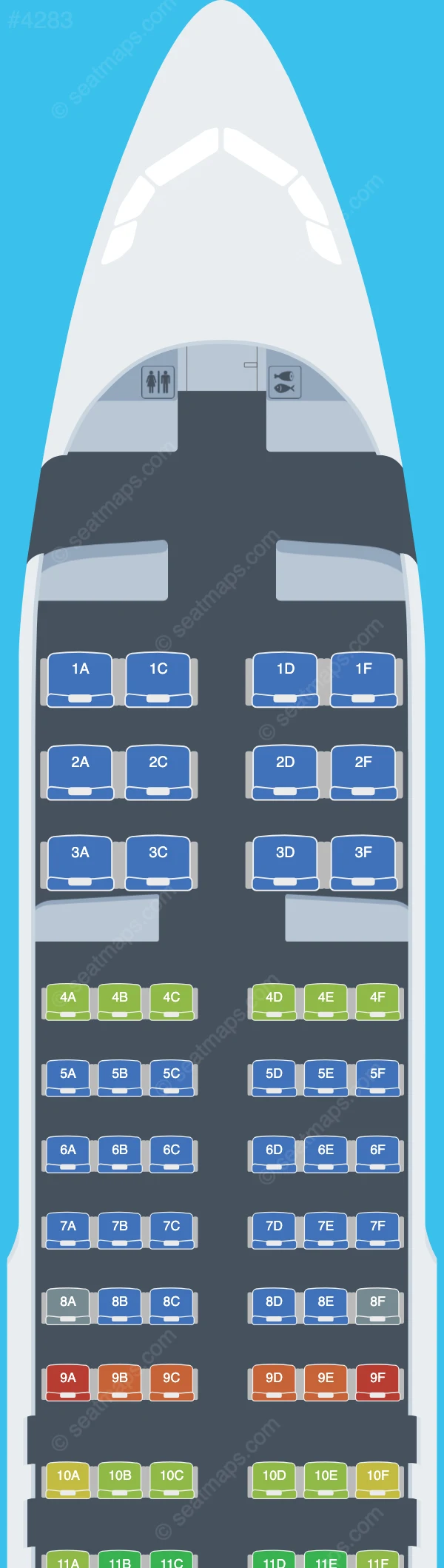 Ural Airlines Airbus A320-200 V.2 seatmap preview