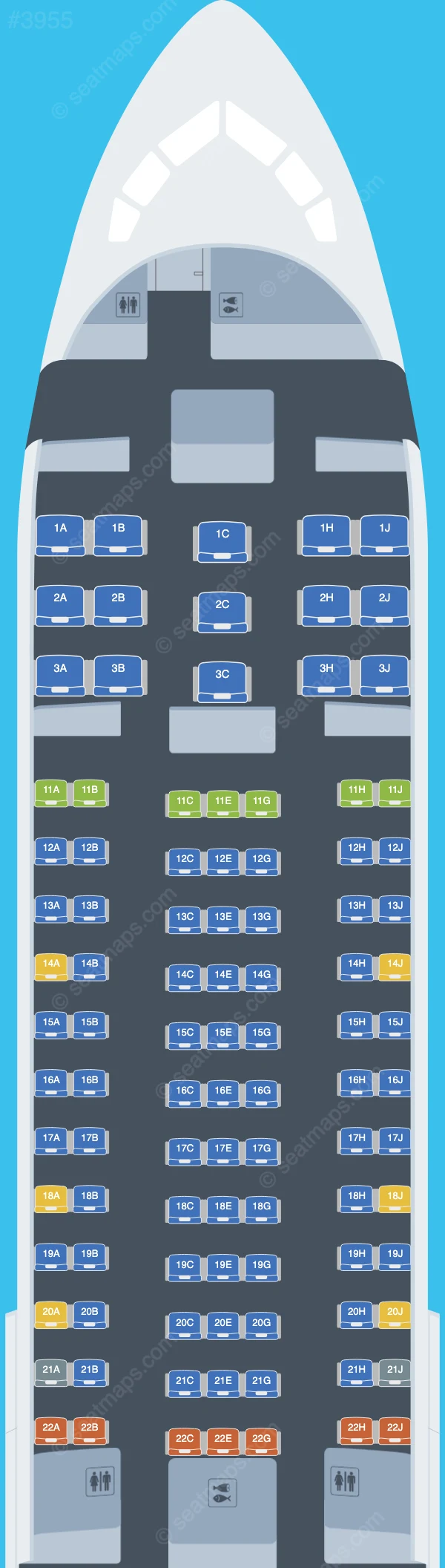 Uzbekistan Airways Boeing 767-300ER seatmap preview