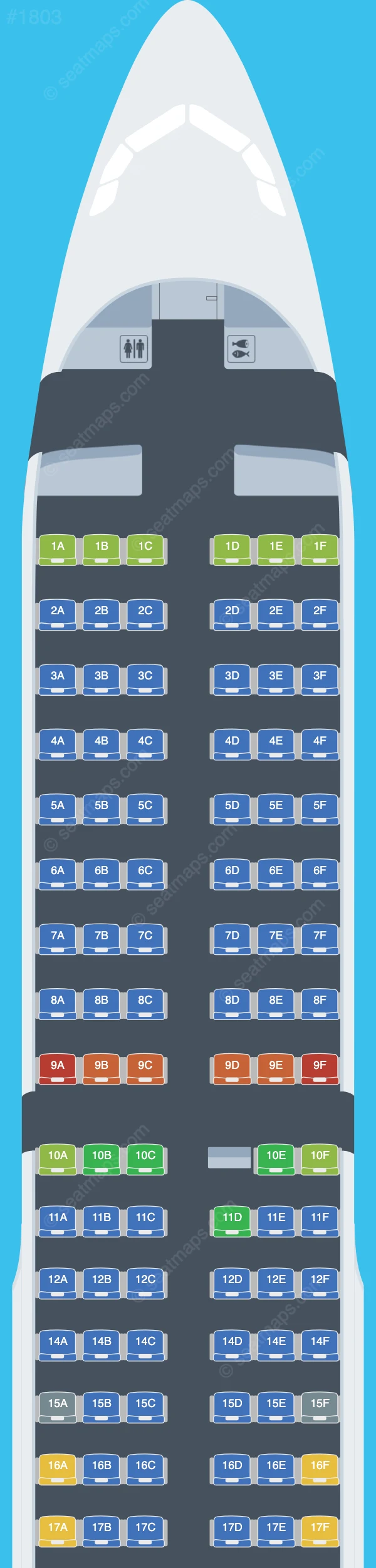 Austrian Airlines Airbus A321-200 seatmap preview
