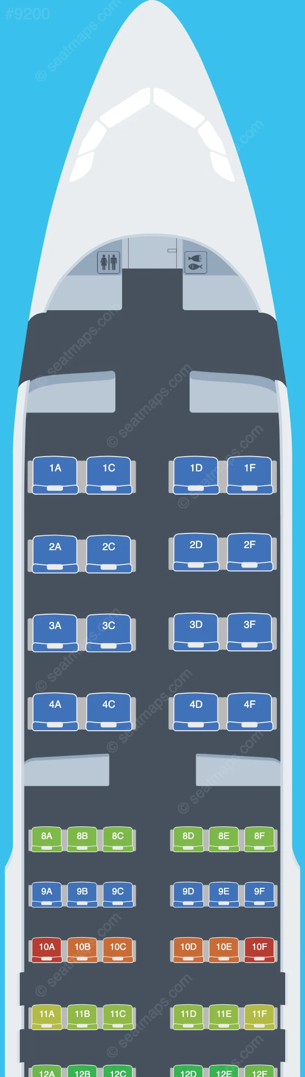 Gulf Air Airbus A320neo V.1 seatmap preview