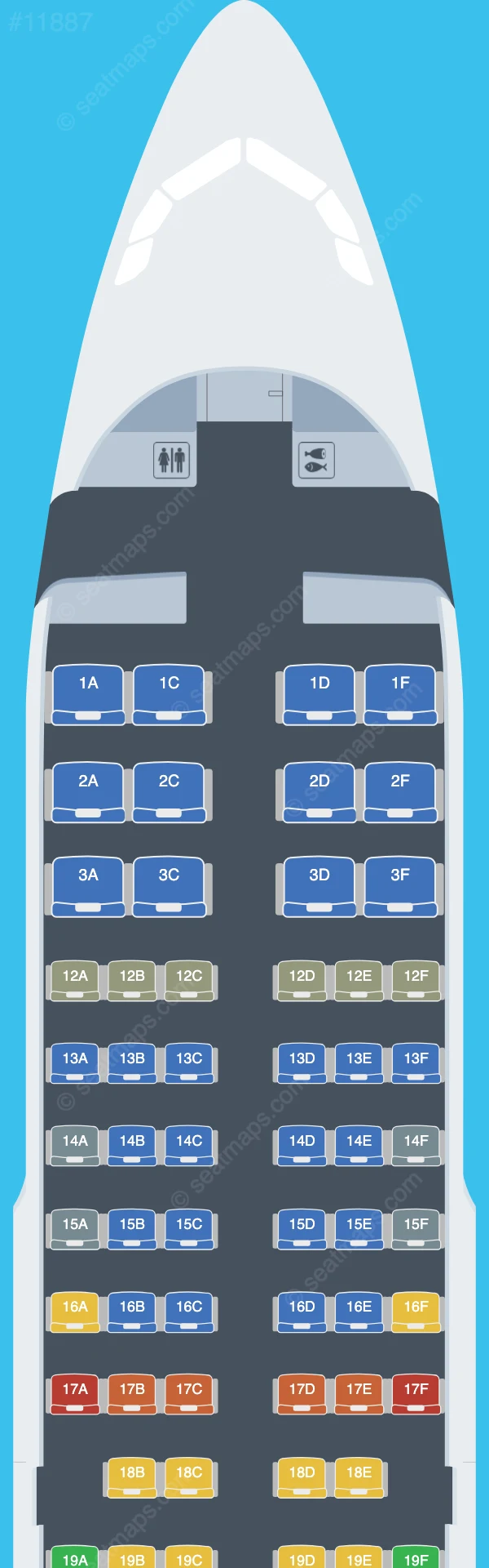 Air Canada Airbus A319-100 V.2 seatmap preview