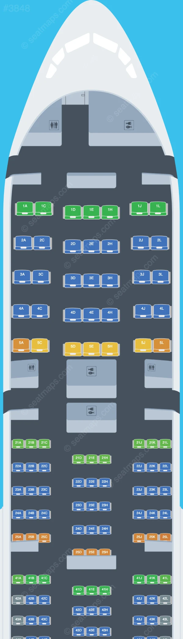 Pakistan International Airlines - PIA Boeing 777-200ER V.2 seatmap preview