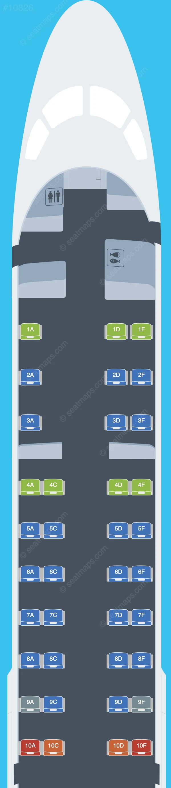 Sky High Aviation Services Embraer E190 seatmap preview