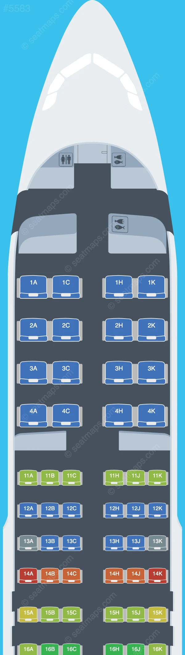 Air Astana Airbus A320neo V.1 seatmap preview