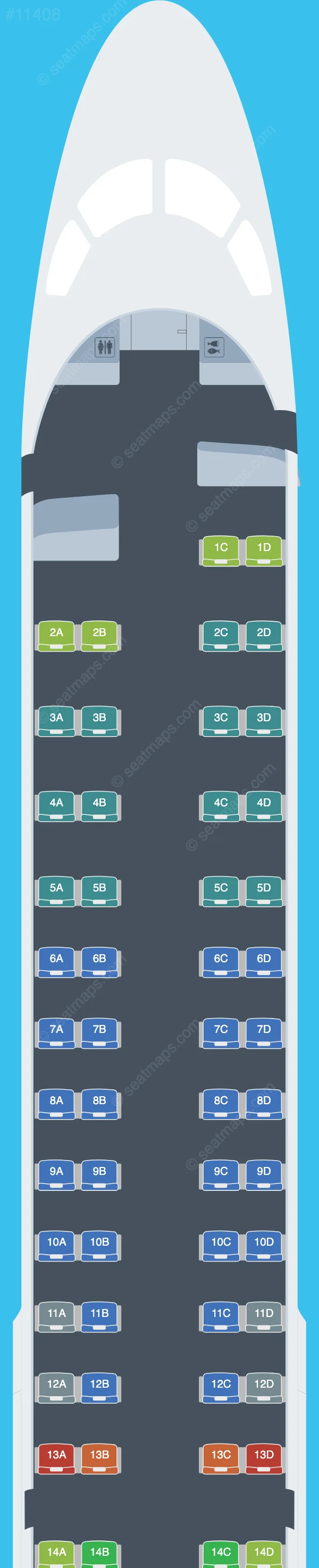 Marathon Airlines Embraer E195 seatmap preview