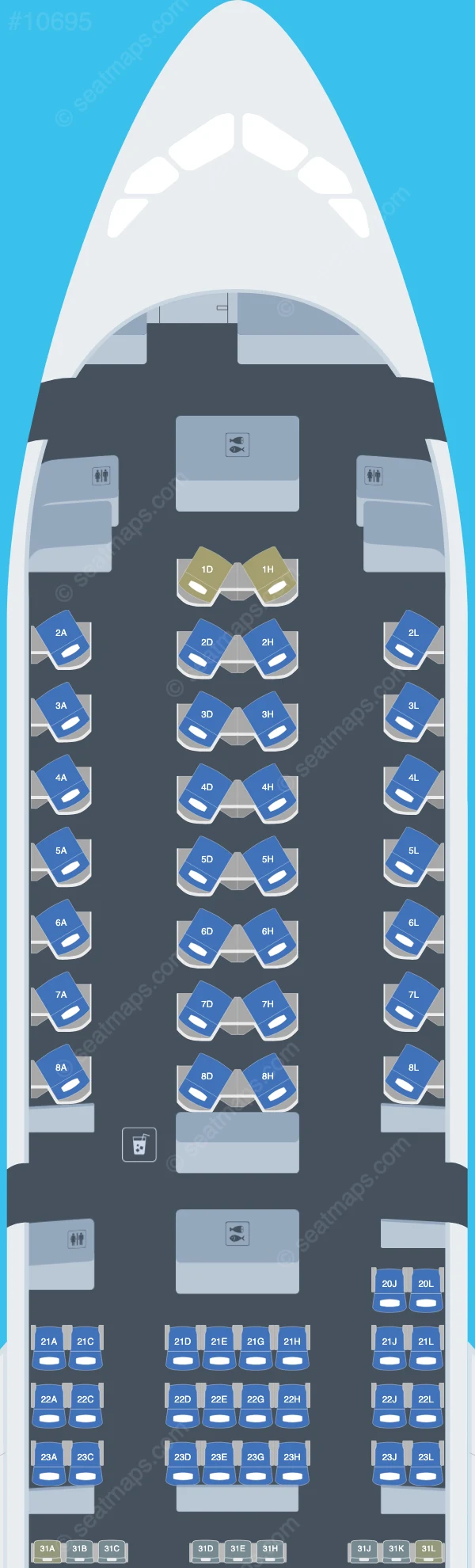 Finnair Airbus A350-900 V.2 seatmap preview