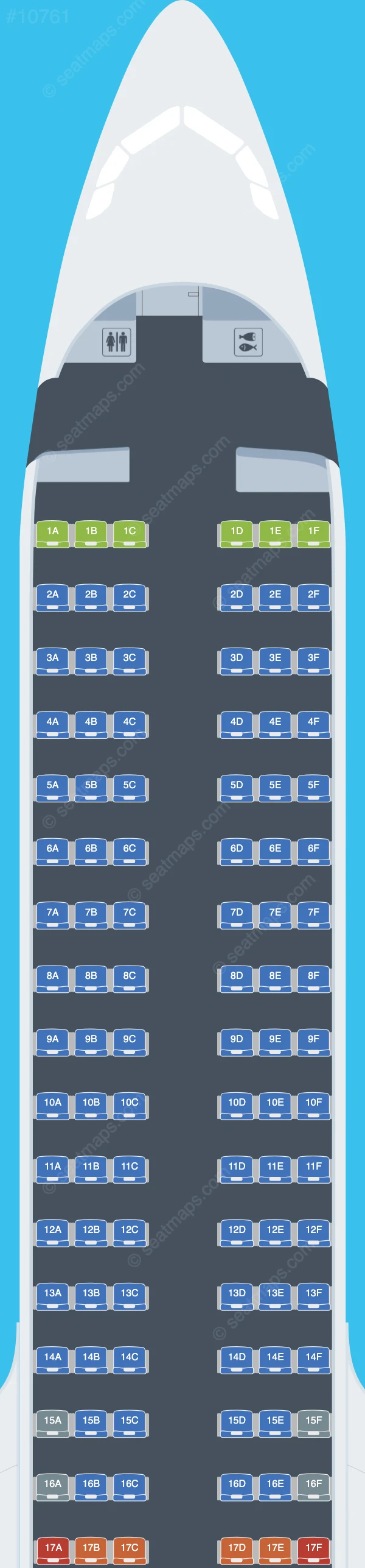 Peach Airbus A321neo seatmap preview