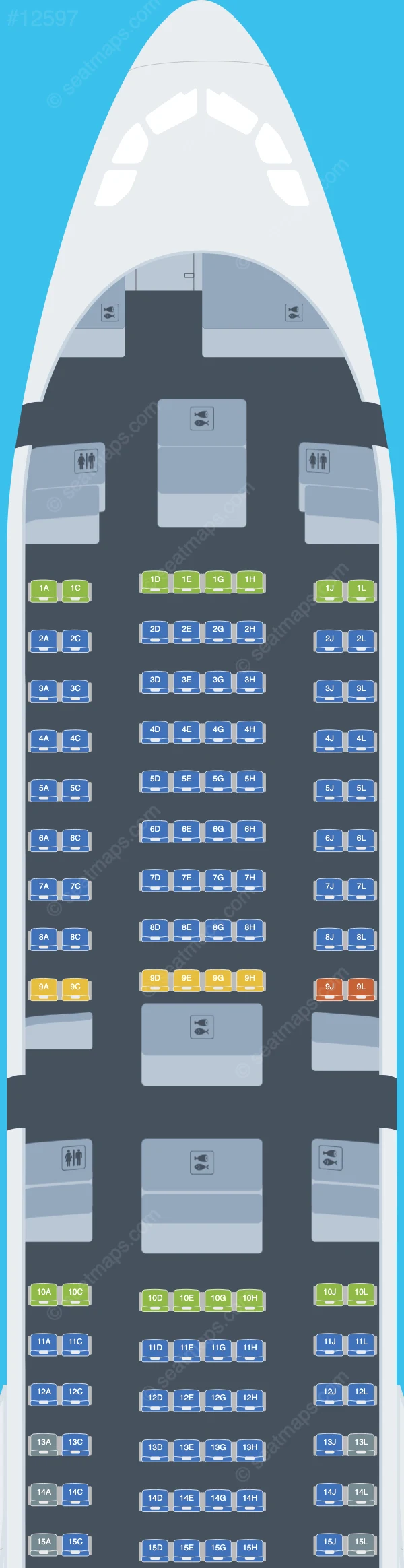 Legend Airlines Airbus A340-300 V.2 seatmap preview