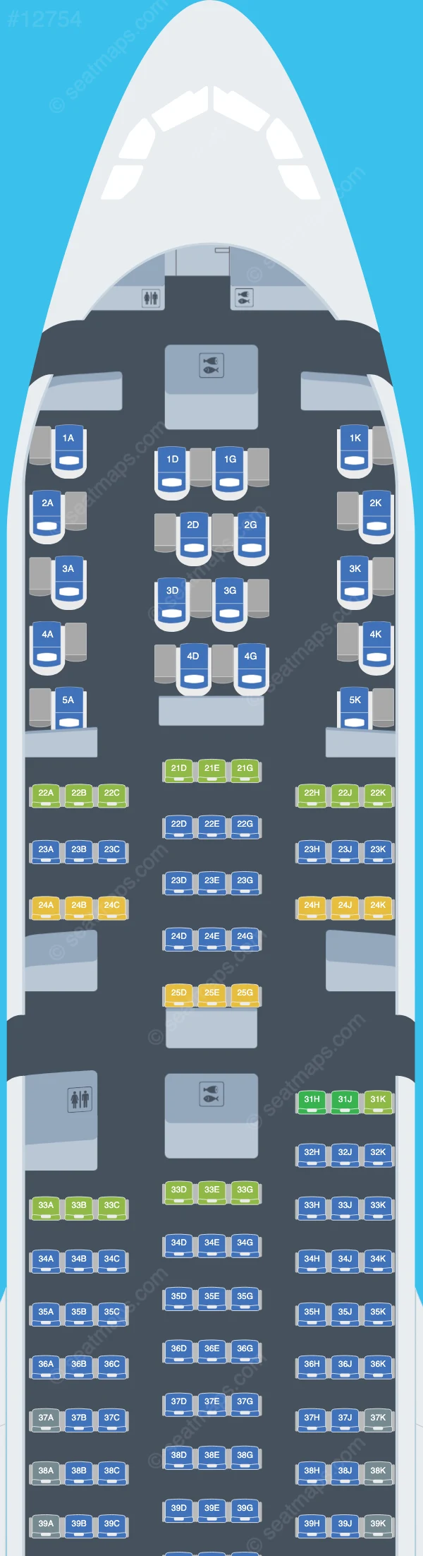 Philippine Airlines - PAL Airbus A330-300 V.3 seatmap preview