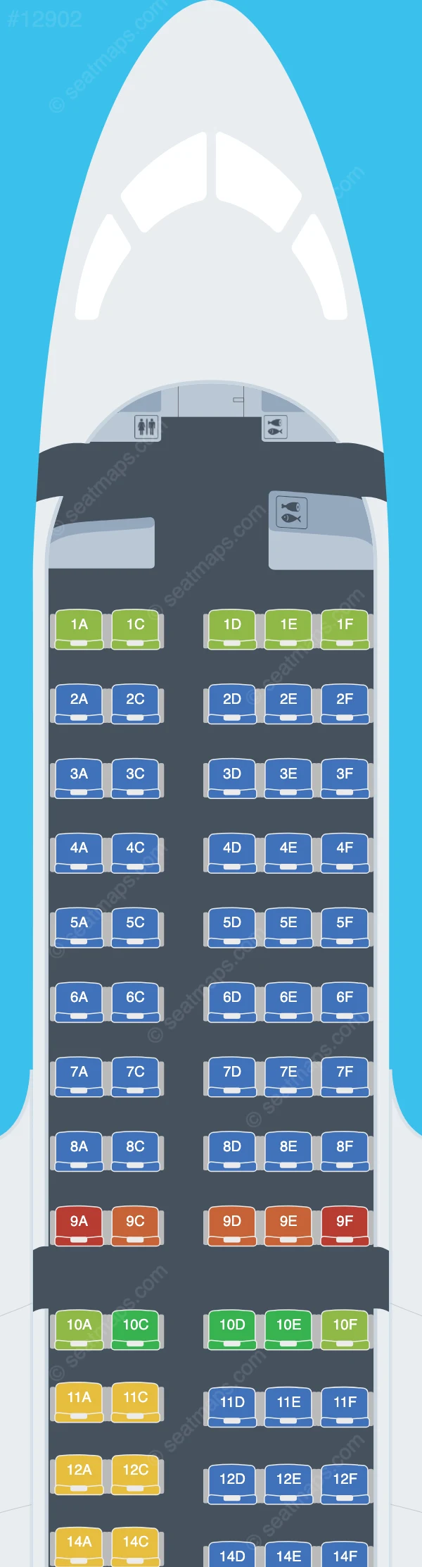 Croatia Airlines Airbus A220-100 seatmap preview