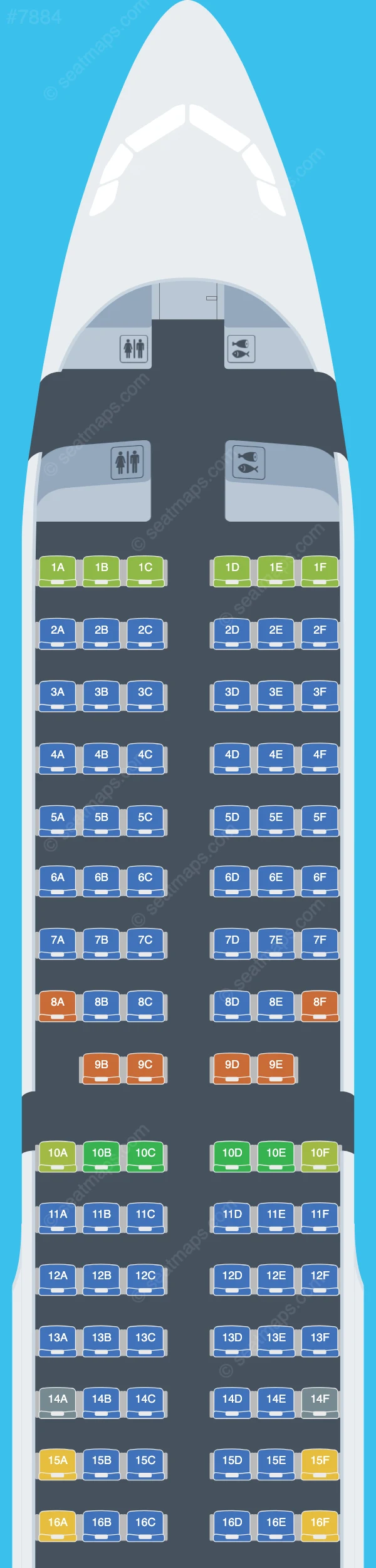 Titan Airways Airbus A321-200 V.1 seatmap preview