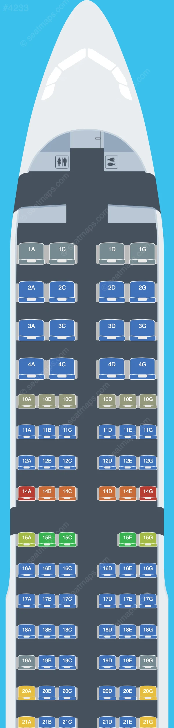Air Cambodia Airbus A321-200 seatmap preview