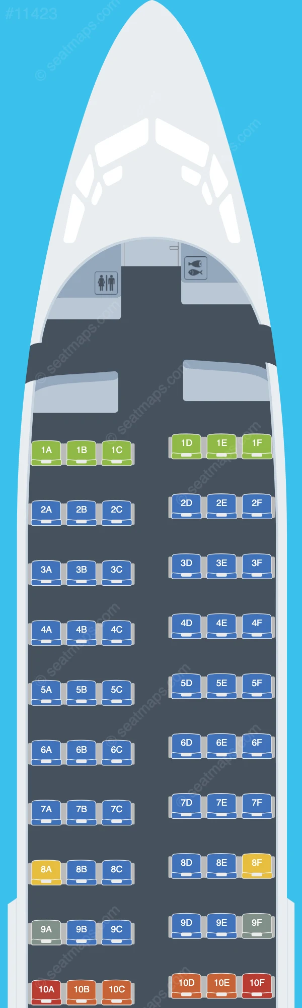 Tbilisi Airways Boeing 737-300 seatmap preview