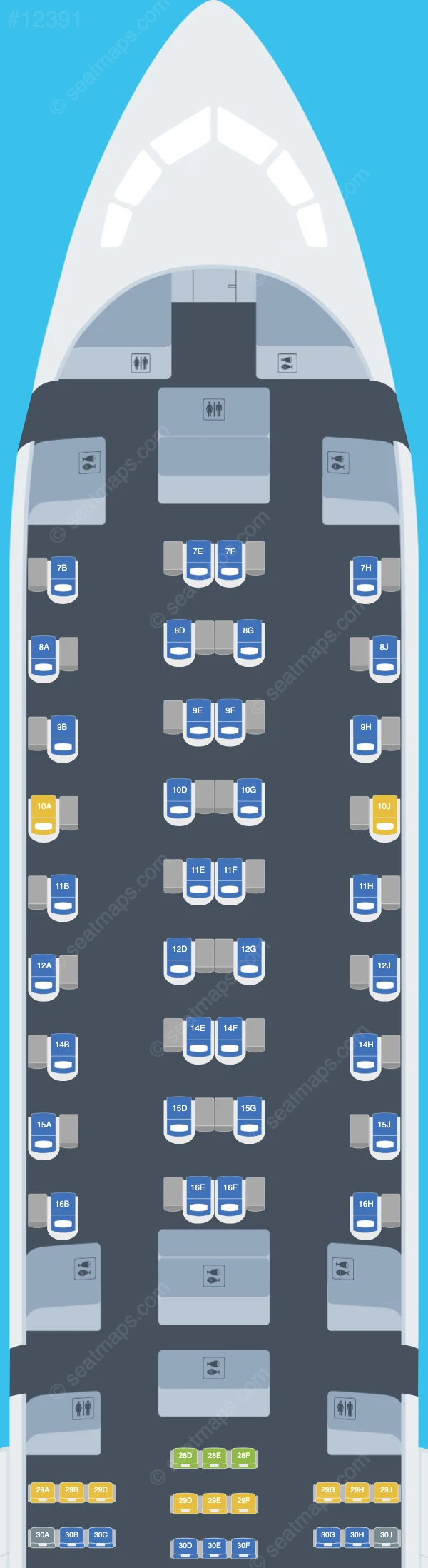 Korean Air Boeing 787-10 seatmap preview
