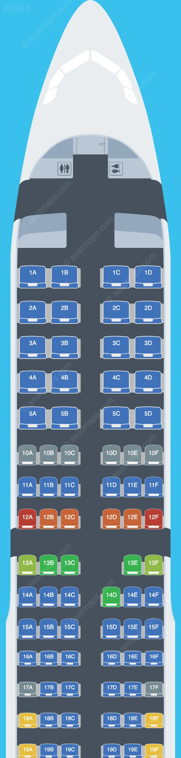 Delta Airbus A321-200 seatmap preview
