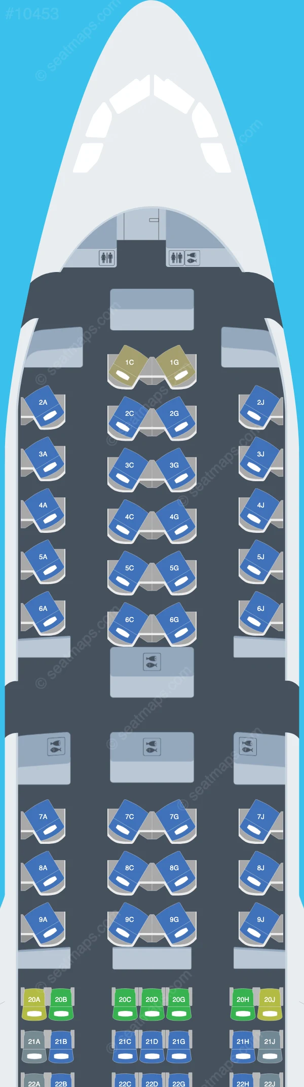 Delta Airbus A330-200 seatmap preview