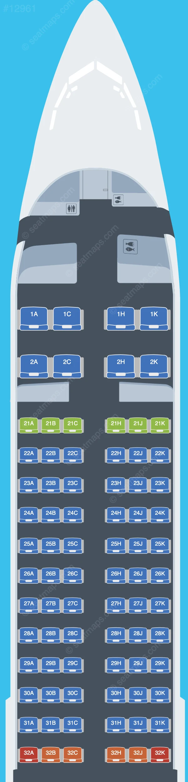 Greater Bay Airlines Boeing 737 MAX 9 seatmap mobile preview