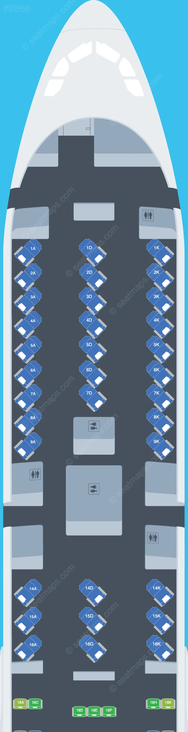 Iran Aseman Airlines Airbus A340-300 seatmap preview