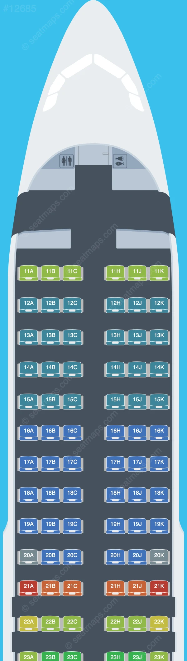 Royal Jordanian Airbus A320neo V.2 seatmap preview