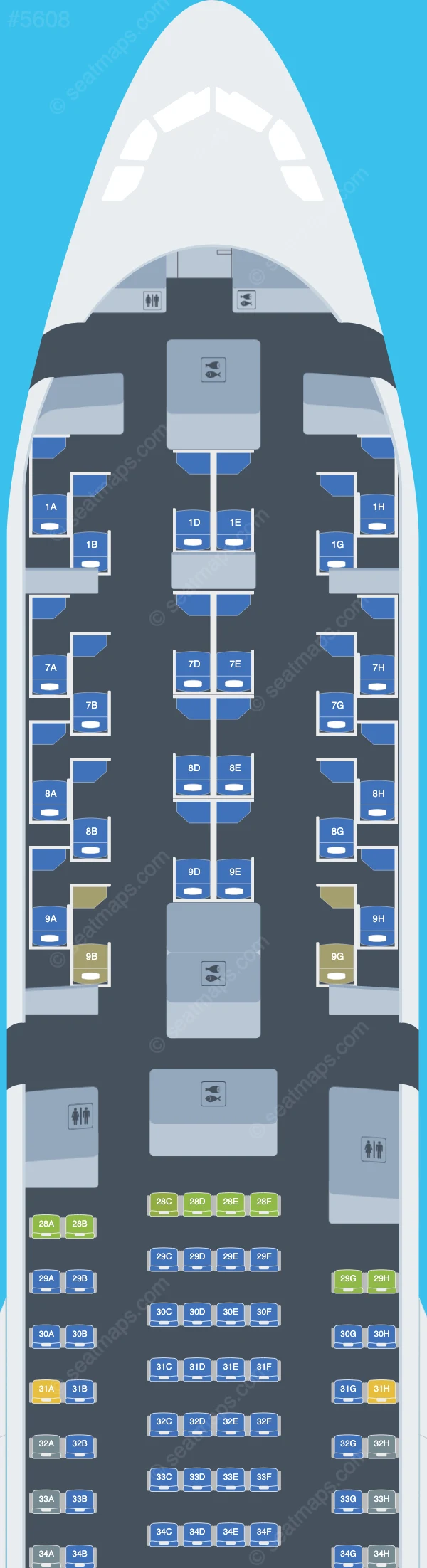 Korean Air Airbus A330-300 V.2 seatmap preview