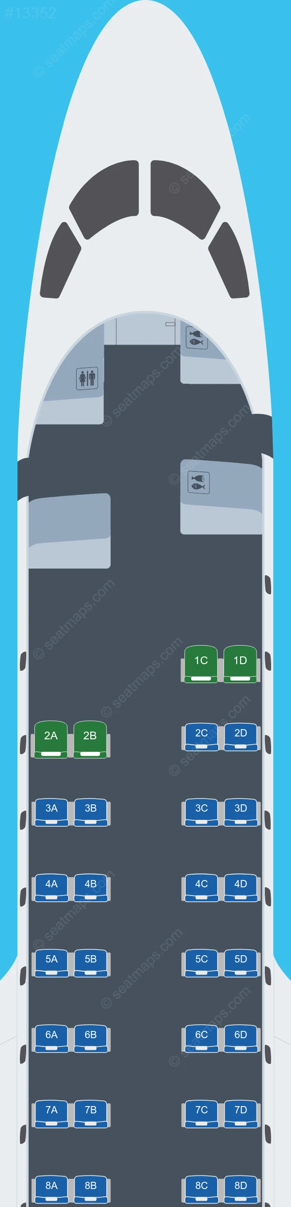 SkyWest Airlines Embraer E170 seatmap preview