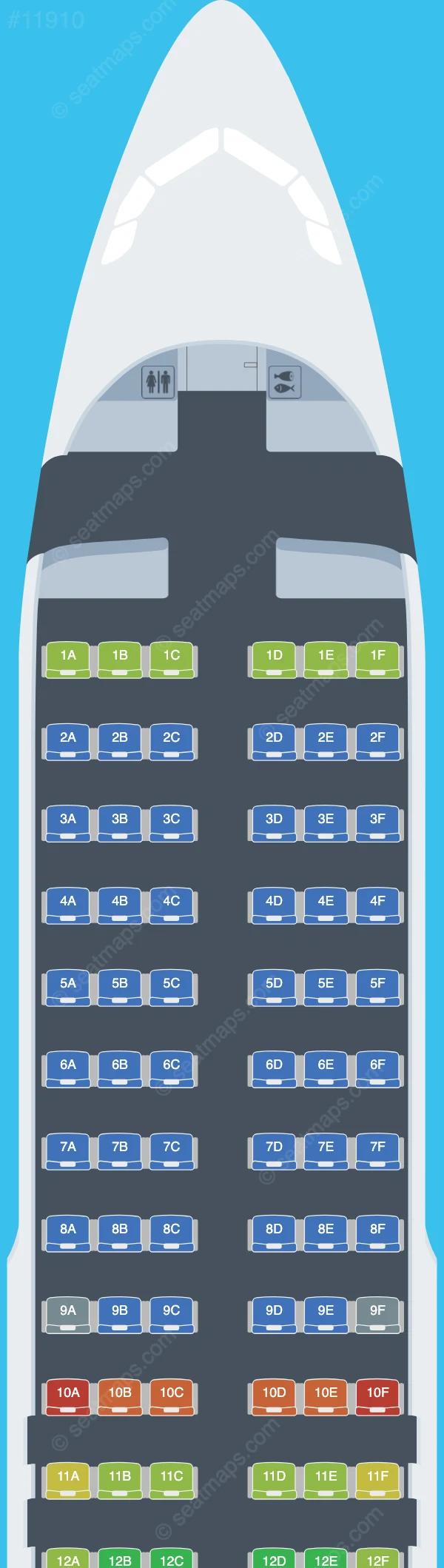DAT LT Airbus A320-200 V.1 seatmap preview