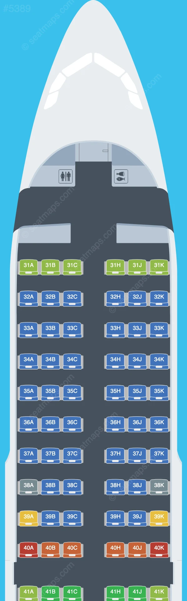 Capital Airlines (Beijing) Airbus A319-100 V.1 seatmap preview