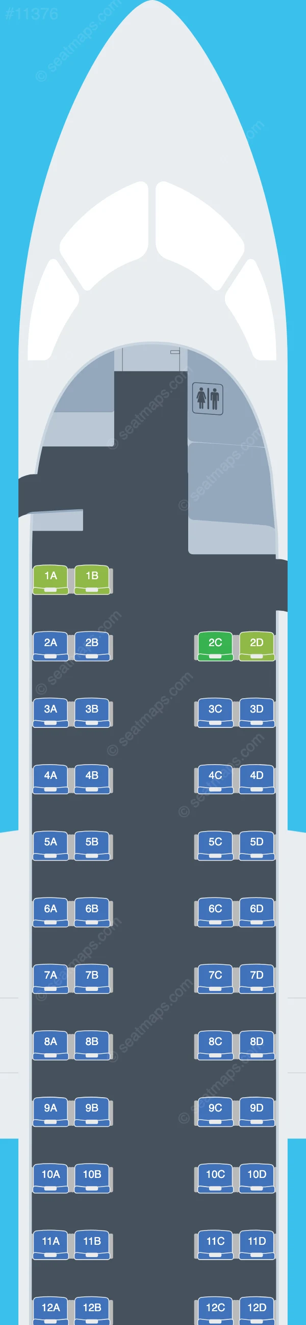 Nexus Airlines De Havilland Q400 seatmap preview