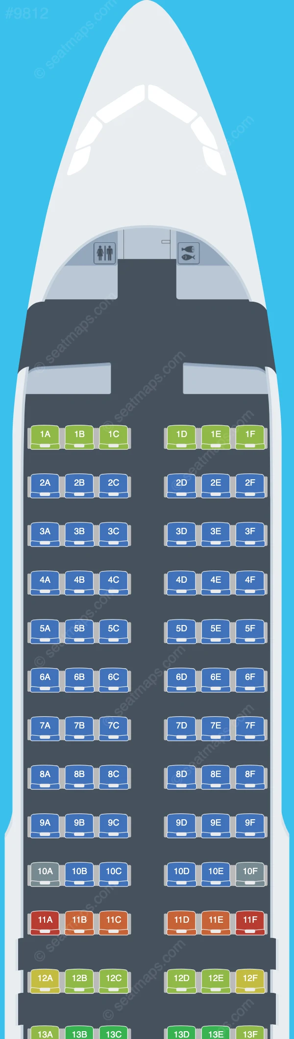 TUI fly (Belgium) Airbus A320-200 seatmap preview