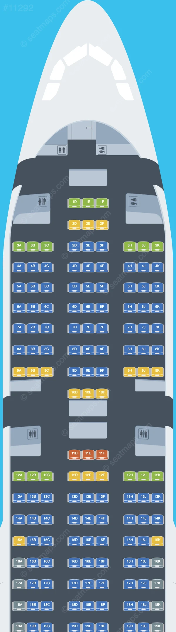 Maleth-Aero Airbus A330-200 V.1 seatmap preview