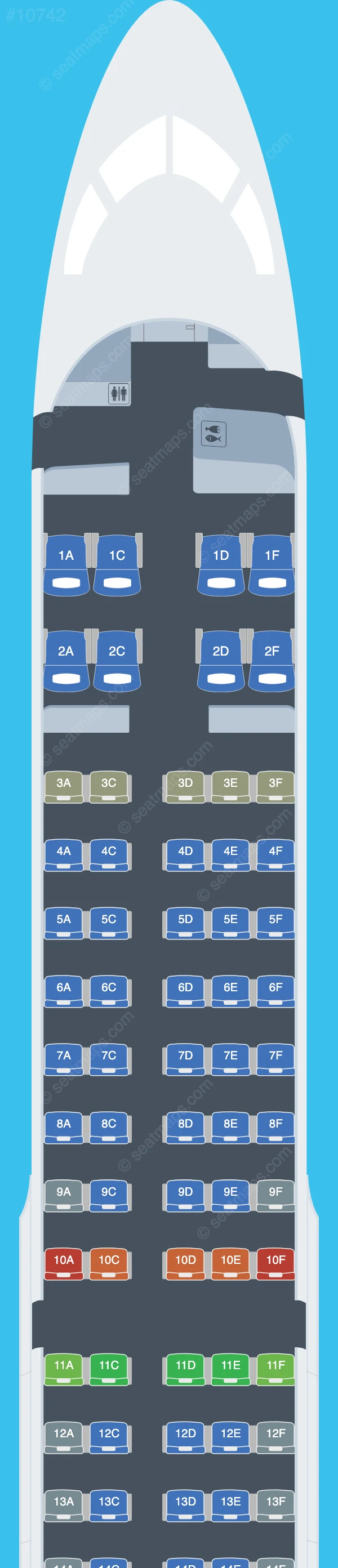 Air Senegal Airbus A220-300 seatmap preview