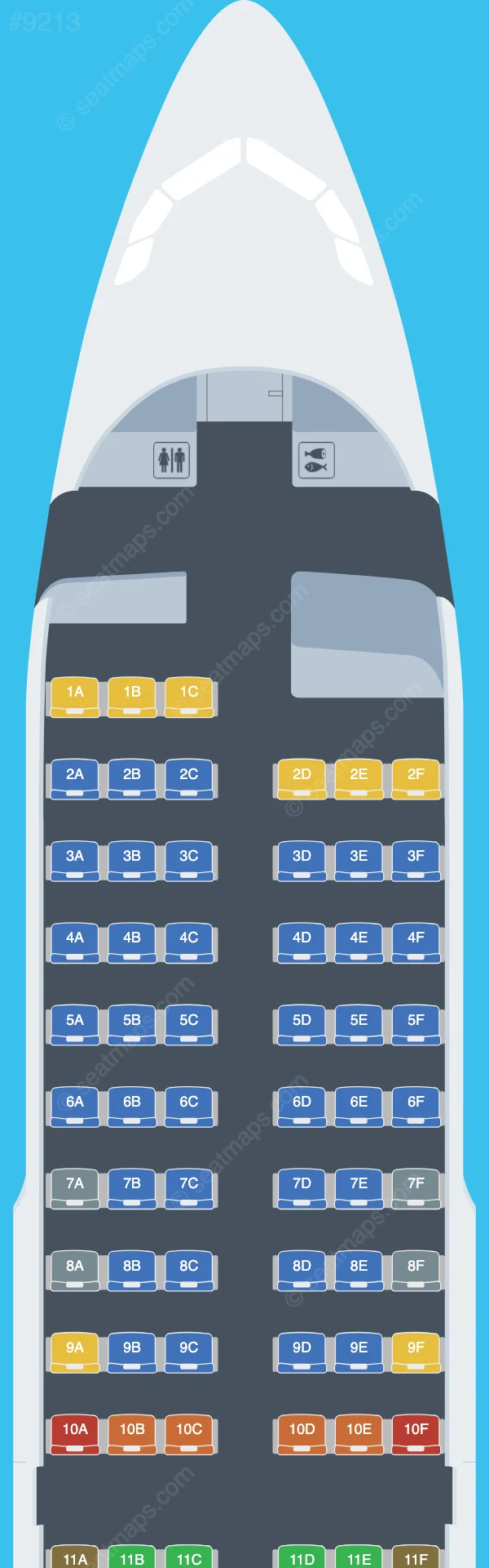Meraj Air Airbus A319-100 seatmap preview