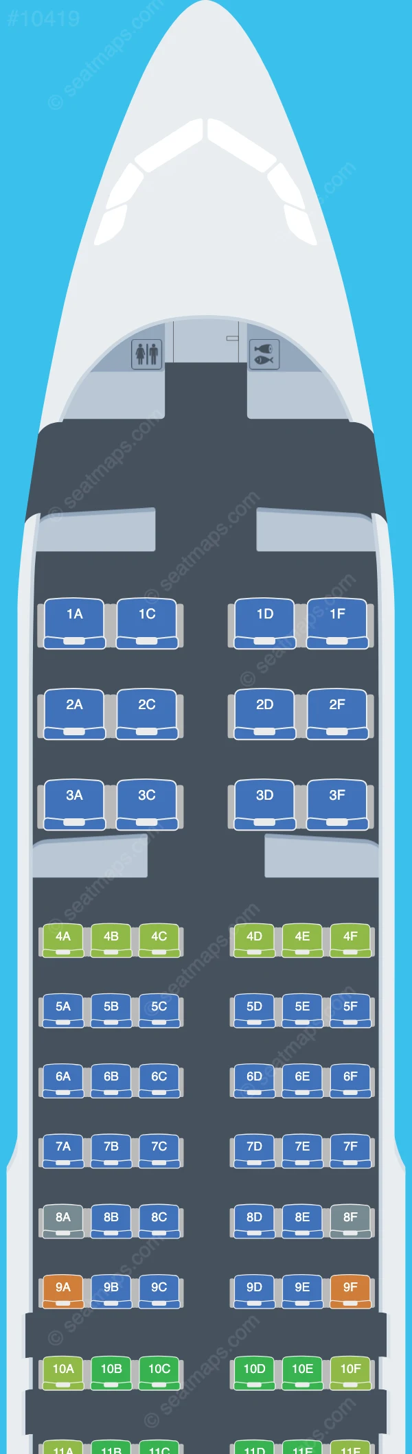 flyCAA Airbus A320-200 V.2 seatmap preview