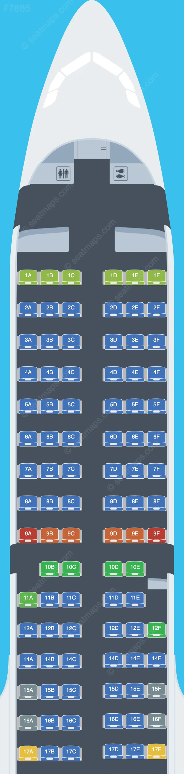 Swiss Airbus A321-100 seatmap preview