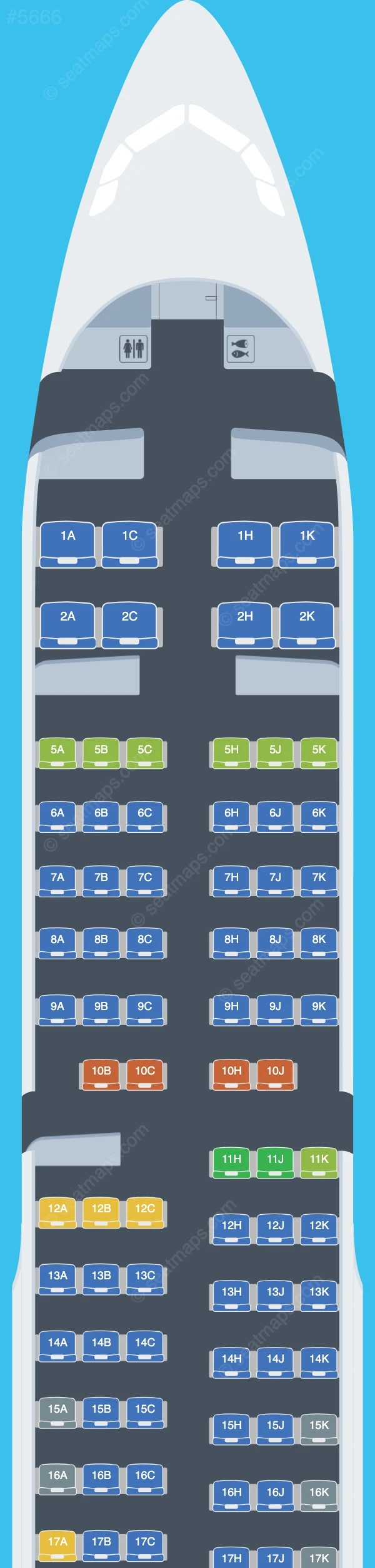 ANA - All Nippon Airways Airbus A321-200 seatmap preview