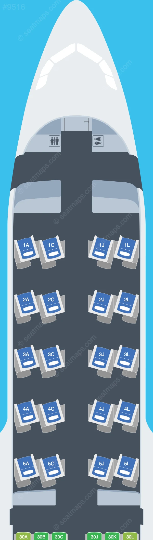 Saudia Airbus A320-200 V.1 seatmap preview