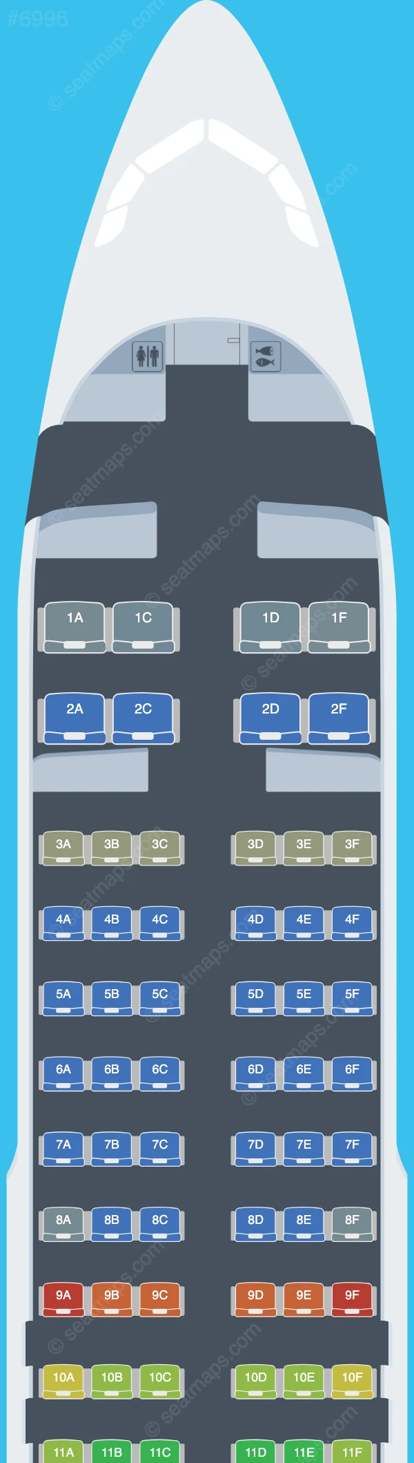 Lao Airlines Airbus A320-200 V.2 seatmap preview