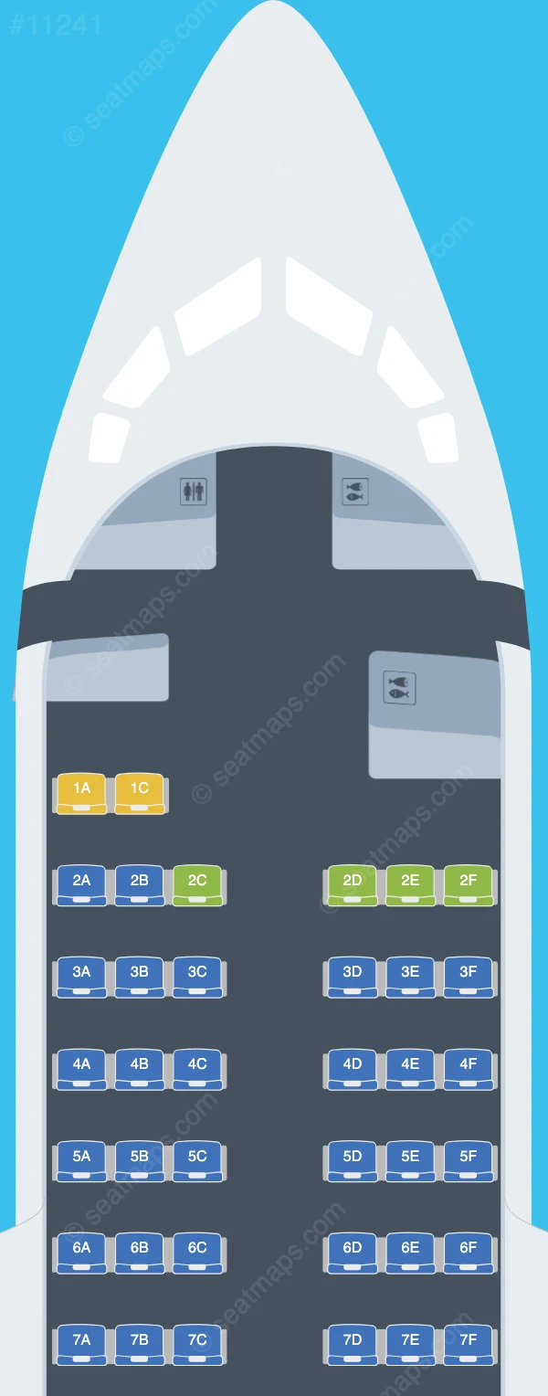 Tez Jet Airlines Avro RJ085 V.1 seatmap preview