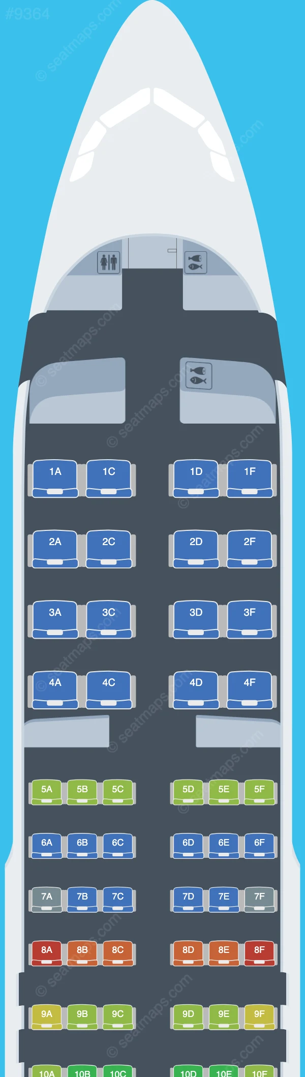 Air Côte d'Ivoire Airbus A320-200 seatmap preview
