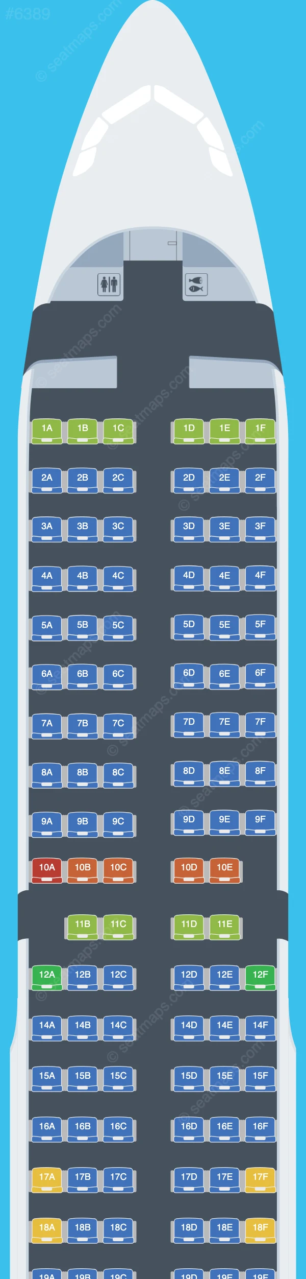 Air Busan Airbus A321-200 V.2 seatmap preview