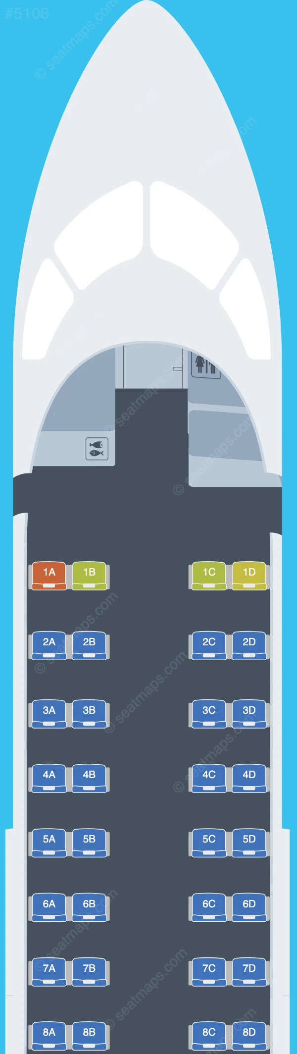 Yakutia Airlines De Havilland Q300 seatmap preview