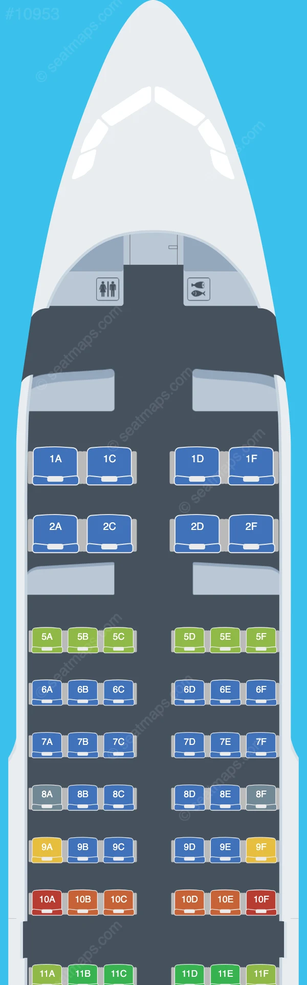 Himalaya Airlines Airbus A319-100 seatmap preview