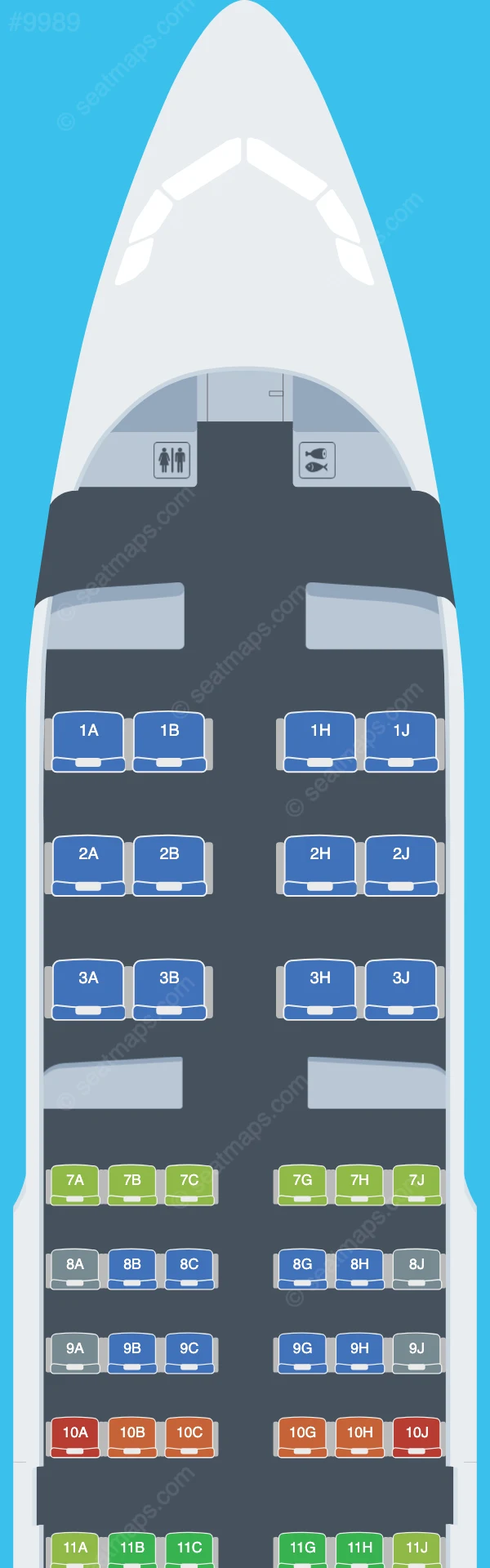 Royal Jordanian Airbus A319-100 seatmap preview
