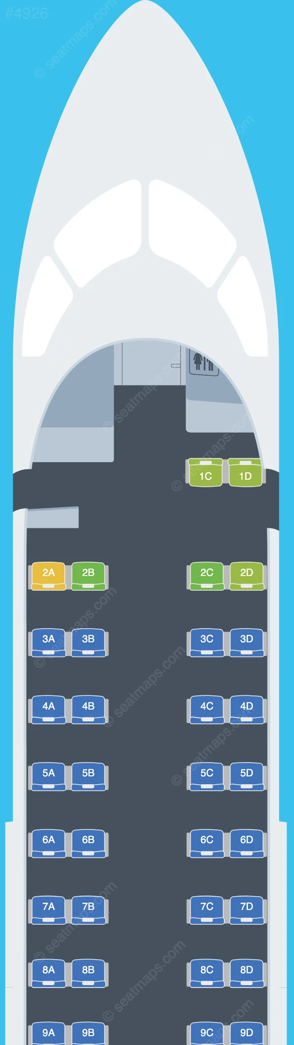 Central Mountain Air De Havilland Q300 seatmap preview