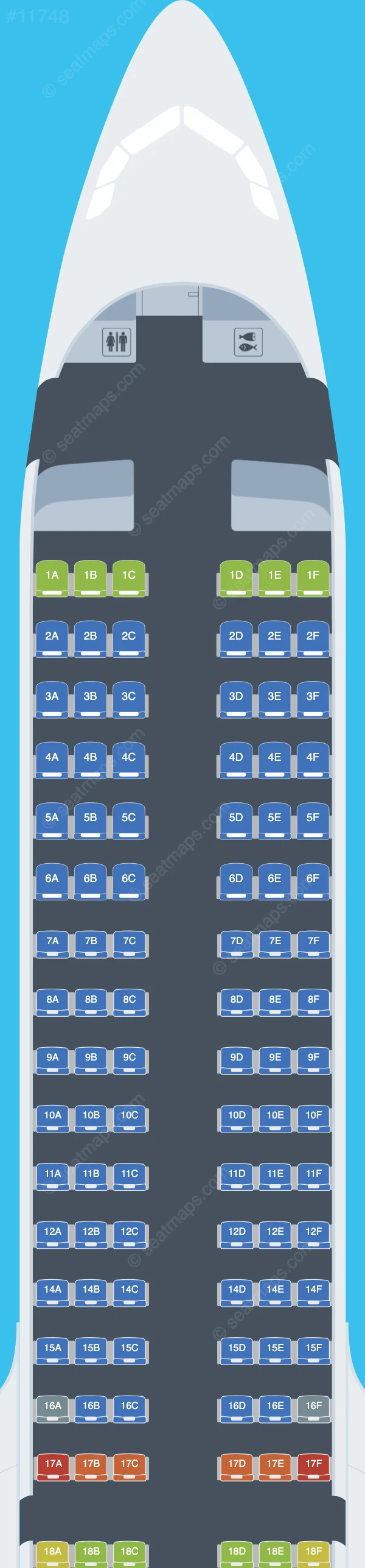 KLM Airbus A321neo seatmap preview