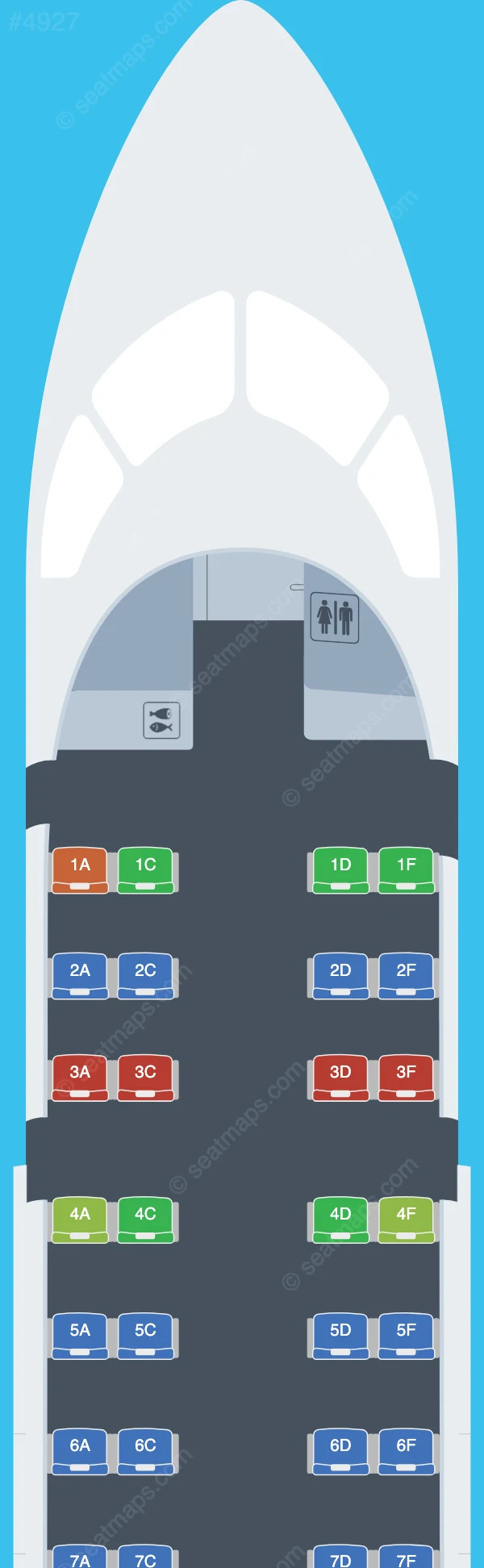 PAL Airlines (Canada) De Havilland Q100 seatmap preview